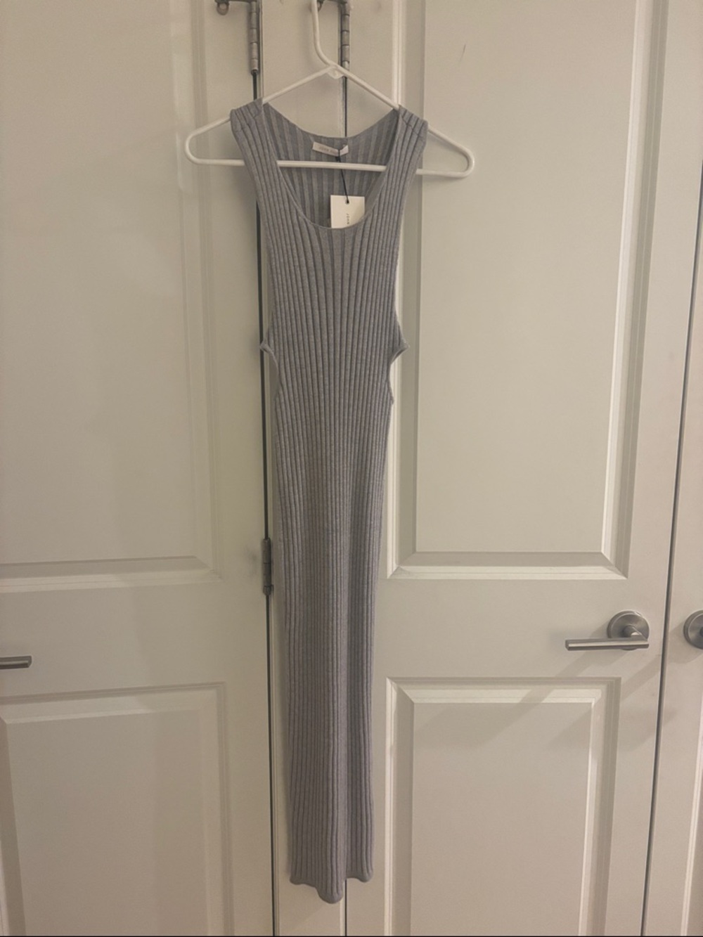 NWT John Elliott Ribbed Tank Maxi Dress in Heather Gray
